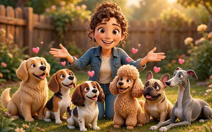 3D cartoon illustration for: 10 Best Dog Breeds for First-Time Owners